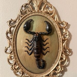 Vintage frame with Gold and Black Scorpion Wall Decor